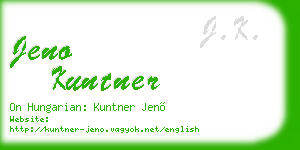 jeno kuntner business card